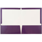 JAM Paper Glossy Two Pocket Presentation Folders, Purple, 12 Pack (385Gpuag)-Size: 9-1/4" x 11-1/2"