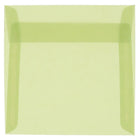 JAM Paper 6.5 x 6.5 Square Envelopes, Leaf Green Translucent Vellum, 100 Pack (1592115g)-Leaf green