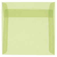 JAM Paper 6.5 x 6.5 Square Envelopes, Leaf Green Translucent Vellum, 100 Pack (1592115g)-Leaf green
