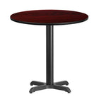 Flash Furniture – Table ronde en stratifié de 30 po avec base de 22 x 22 po, acajou (XURD30MAT2222)-Table d'hospitalité