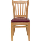 Flash Furniture HERCULES Vertical Slat Back Natural Wood Restaurant Barstool - 2 Pack-Set of 2 Wood Dining Chairs