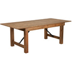 Flash Furniture HERCULES Series 7' x 40" Rectangular Antique Rustic Solid Pine Folding Farm Table-Plank Top