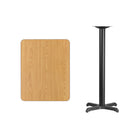 Flash Furniture 24" x 30" Rectangular Natural Laminate Table Top with 22" x 22" Bar Height Table Base-Natural Laminate Top