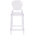 Flash Furniture - Tabouret fantôme de comptoir avec dossier à larme en cristal transparent-Tabouret de comptoir contemporain