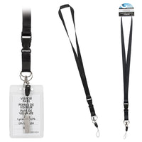 Merangue Lanyard with Breakaway Clip-Black Polyester Lanyard with breakaway clasp