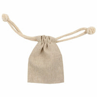 Jam Paper - Pochettes en toile de jute avec cordon de serrage - 3 po x 4 po - Lin d'avoine recyclé - Paquet de 6-Couleur : lin avoine