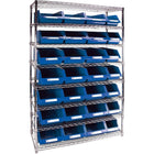 Kleton Heavy-Duty Wire Shelving Units With Storage Bins, 8 Tiers, 48" W x 74"H x 18"D-Depth: 18"