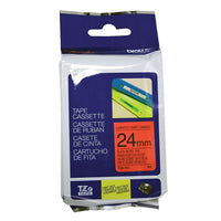 Brother - TZe451 Ruban d’étiquettes plastifiées - 24 mm - noir sur fond rouge-24 mm, noir sur rouge, 8 m