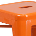 Flash Furniture Commercial Grade 24" High Backless Orange Metal Indoor-Outdoor Counter Height Stool with Square Seat-Stack Quantity: 4-8