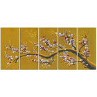 Designart Modern Floral Branc 5-Panel Canvas Art Print, (PT1021)-Print