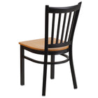 Flash Furniture HERCULES Series Black Vertical Back Metal Restaurant Chair - Natural Wood Seat - 2 Pack-.625" Thick Plywood Seat