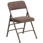 Flash Furniture HERCULES Series Curved Triple Braced & Double-Hinged Beige Fabric Metal Folding Chair-Beige Fabric Upholstered Seat and Back