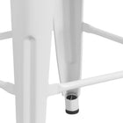 Flash Furniture Commercial Grade 24" High Backless White Metal Indoor-Outdoor Counter Height Stool with Square Seat - White-Backless Design