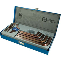 Gray Tools – Ensemble de 15 clés hexagonales S2 métriques à bras court, 0,7 à 17 mm-Formats : 0,7, 0,9, 1,3, 1,5, 2, 2,5, 3, 4, 5, 6, 8, 10, 12, 14, 17