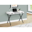 Monarch Specialties 7790 42" Computer Desk - White/Black Metal-Solid construction providing a rich, full look in the home office space of your small home, apartment or condo