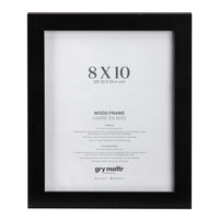 Gry Mattr Wood Photo Frame without Mat - Black - 8" x 10"-Wood Frame