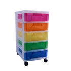 Really Useful Boxes 5x 7L Drawer Tower, Assorted-Dimensions: 24" x 11-13/16" x 16-1/2"