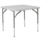 Flash Furniture 34" Square Height Adjustable Granite Plastic Folding Table - White-2.81' Folding Table