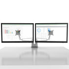 Kanto DMS2000S Gas Shock Dual-Monitor Arm Desktop Mount for 17-inch to 32-inch Displays, Silver-Secures to any desk edge or grommet hole up to 2" thick