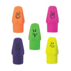 Merangue Happy Face Cap Erasers - 12 Pack-Colourful with happy face designs