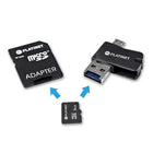 PLATINET 4-in-1 8 GB microSDHC + USB Card Reader + microUSB Card Reader + SD Adapter-Compatible with Smartphones and Tablets with microUSB OTG port