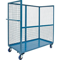 Kleton Wire Mesh Stock Truck, Steel, 30" x 55" x 60", without Drop-Gate, Blue (MO062)-No. of Shelves: 0