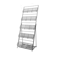 Wamaco – Présentoir à 5 niveaux pour brochures/revues, 22,75 po (largeur), noir/transparent (38-1092)-Pour brochures, revues et circulaires