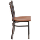 Flash Furniture HERCULES Series Clear Coated Ladder Back Metal Restaurant Chair - Cherry Wood Seat - 2 Pack-Cherry Finished Wood Seat