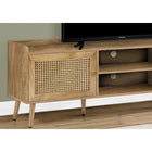 Monarch Specialties 2723 Tv Stand - 72"L/Walnut With Storage-The fixed open shelf lets you showcase your media components while 2 wire management holes behind the shelf keeps cords and cables organized