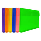 JAM Paper Enveloppes en plastique avec fermeture VELCRO, 1 soufflet, 9,75 x 13, couleurs variées, paq./12 (218V1rgbyporg)-Paq./12
