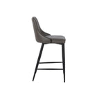 Plata Decor Island Stools with Black Metal Legs - Grey - 2 Pack-No assembly required