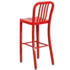 Flash Furniture Commercial Grade 30" High Metal Indoor-Outdoor Barstool with Vertical Slat Back - Red - 2 Pack-Ergonomic Contoured Seat