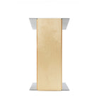 Urbann K2 Lectern With Wheels - Aluminum and Wood - Natural-Light grey and natural wood, aluminum and russian plywood