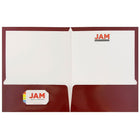 JAM Paper Glossy Two Pocket Presentation Folders, Maroon Burgundy, 12 Pack (v0312403dg)-2 pocket