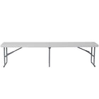 Flash Furniture 10.25"W x 71"L Bi-Fold Granite Plastic Bench with Carrying Handle - White-Ready To Use Bench