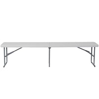 Flash Furniture 10.25"W x 71"L Bi-Fold Granite Plastic Bench with Carrying Handle - White-Ready To Use Bench