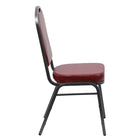 Flash Furniture HERCULES Crown Back Stacking Banquet Chair with Silver Vein Frame - Burgundy-Stacks up to 15 Chairs High