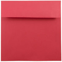 JAM Paper 7.5 x 7.5 Square Envelopes, Brite Hue Red Recycled, 50 Pack (2792291I)-Red recycled envelope