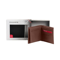 Champs Black Label Leather RFID Center Passcase Wallet, Black-RFID blocking wallet in Gift box