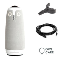Owl Labs Meeting Owl 3 Smart Video Conferencing Camera - Premium Pack-Better Collaboration: The Meeting Owl 3 captures 360 degrees video in 1080p HD and 360 degrees audio up to 18’ (5.5m). Automatically focuses on whoever is speaking to foster active collaboration and increased participation,  while showing a 360 degrees view of the room.