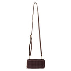 Karla Hanson RFID Blocking Ellie Woven Crossbody Phone Wallet, Mahogany-12 card slots,