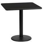 Flash Furniture – Table carrée en stratifié noir de 24 po avec base circulaire de 18 po (XUBK2424TR18)-Table d'hospitalité