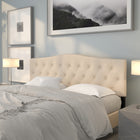 Flash Furniture Cambridge Tufted Upholstered King Size Headboard - Beige Fabric-Button Tufted with Diamond Pattern Stitching