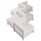 Flash Furniture HERCULES Imagination Series Melrose LeatherSoft 5 Piece Chair & Ottoman Set - White-Add on pieces as your business grows