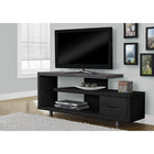 Monarch Specialties 2575 Tv Stand - 60"L/Black/Grey Top With 1 Drawer-60"L x 15.75"W x 24"H