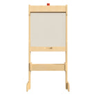 Flash Furniture Bright Beginnings Commercial Double Sided Wooden Free-Standing STEAM Easel, Storage Tray, Paint Window - Natural-Greenguard Certified for Low VOC's
