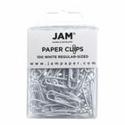 JAM Paper Colored Standard 1" Paper Clips - White - 3 Packs of 100-Color: White
