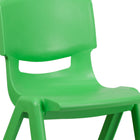 Flash Furniture - Chaise d'école empilable en plastique vert avec hauteur de siège de 15,5 po-Conception pour encourager les bonnes habitudes d'assise