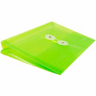 JAM Paper Plastic Envelopes with Button and String Tie Closure Index Booklet - 5.5" x 7.5" - Lime Green - 12 Pack -Quantity: 12 per pack