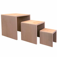 Eddie's Large Wooden Display Risers - Natural - 3 Pack-Display Risers